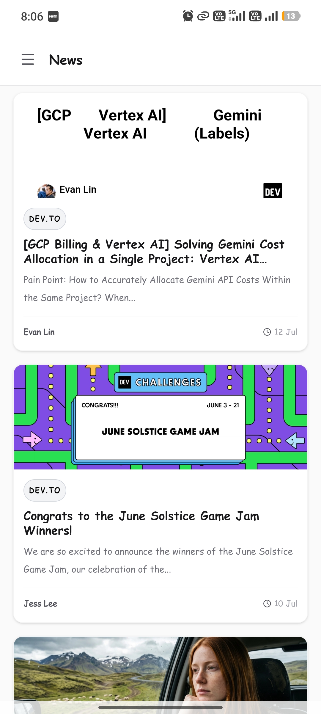 Sanzu articles screen